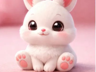 Cute bunny for keychain