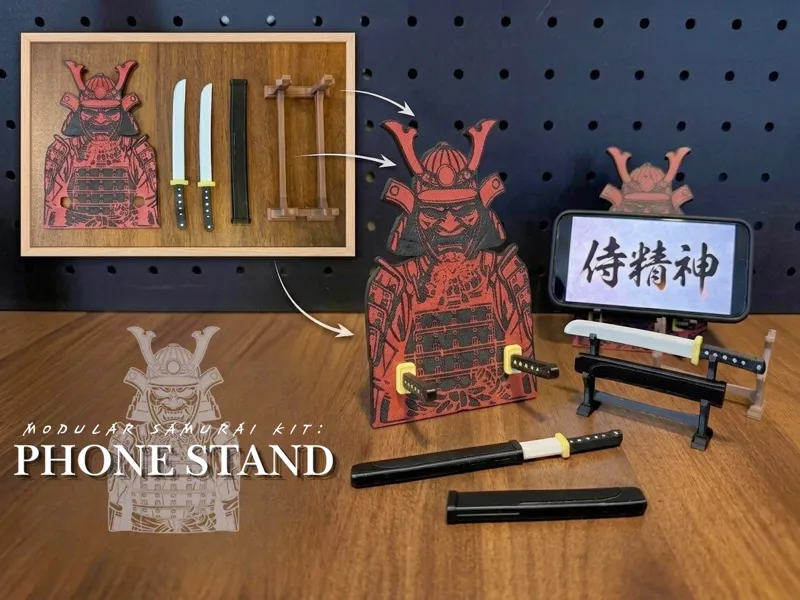 Samurai Soul: Modular 2D-to-3D Phone Stand