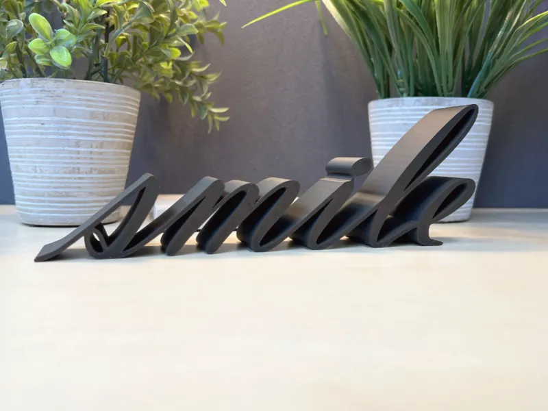 Decorative 3D-Printed "smile" Sign
