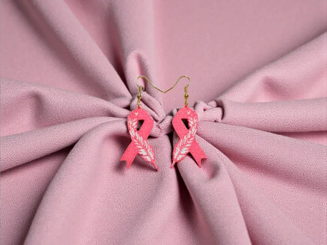 Feather and ribbon earrings