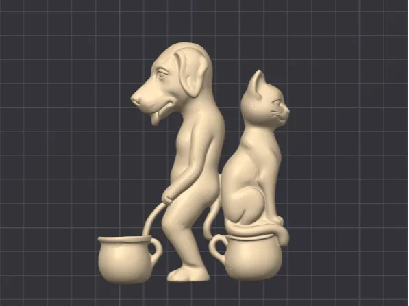 Funny Dog & Cat WC Sign