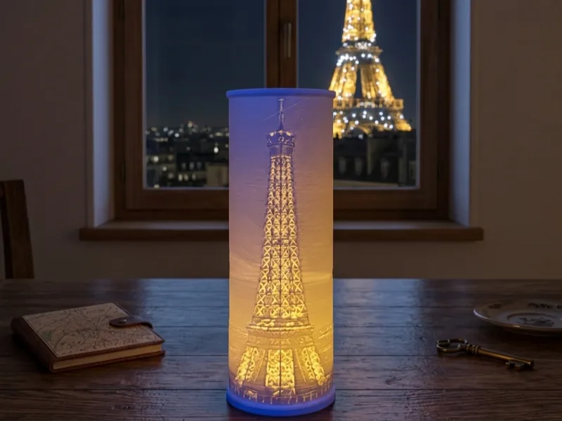 Eiffel Tower Lithophane Lamp  LED Candle Included