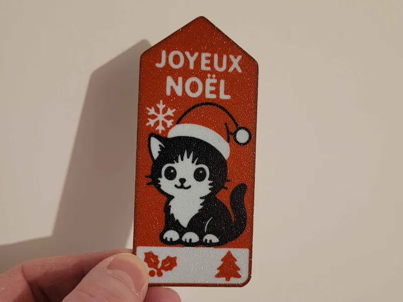 Marque page chat de Noël