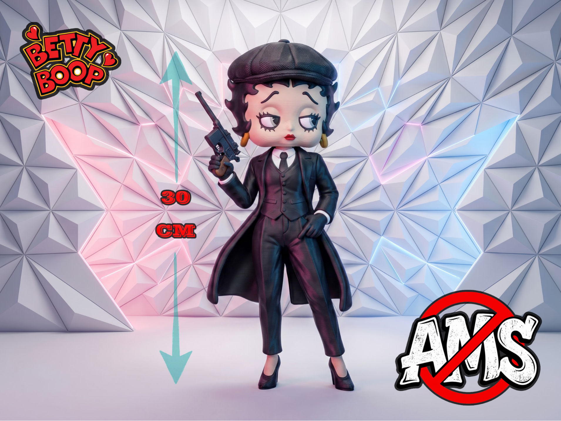 Betty Boop Peaky Blinders Style 3D Figure - 1