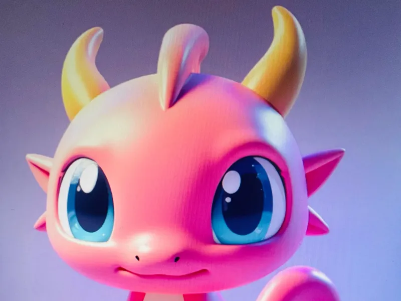 cute dragon on a diamond rock