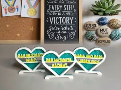 Motivational Heart Stand, Desk Decor