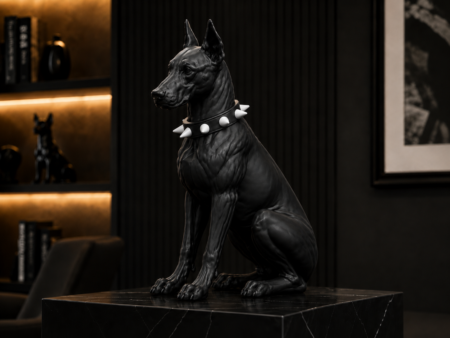 Ultra realistic Doberman - rock style