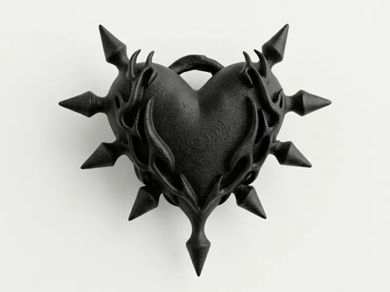 Spiked Heart with Vines