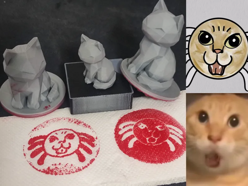 低多边形猫猫（耄耋印章）