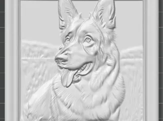 german sheperd 3d picture 