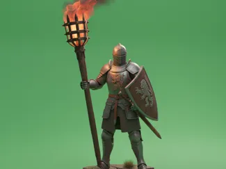 Soldier with torch