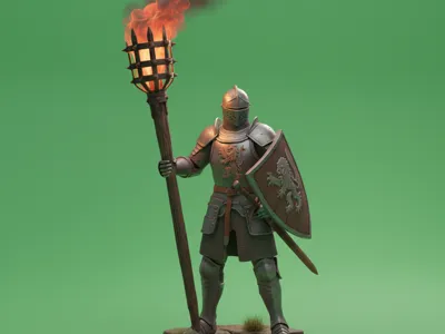 Soldier with torch