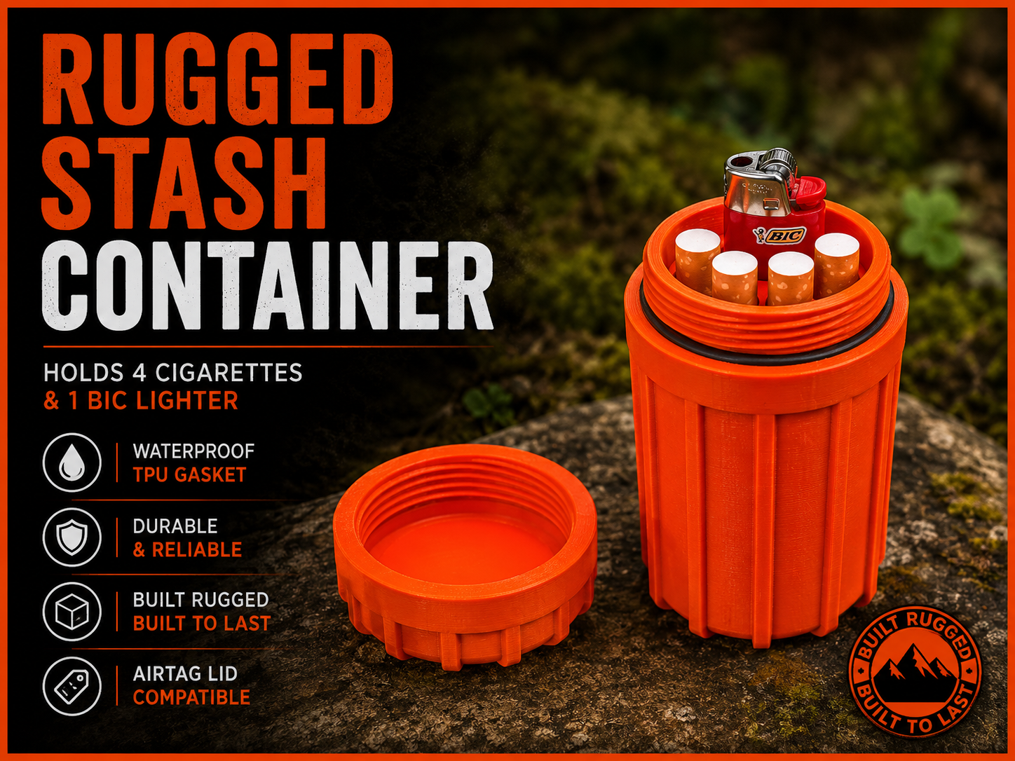 Rugged Stash Container 4 Cigarettes