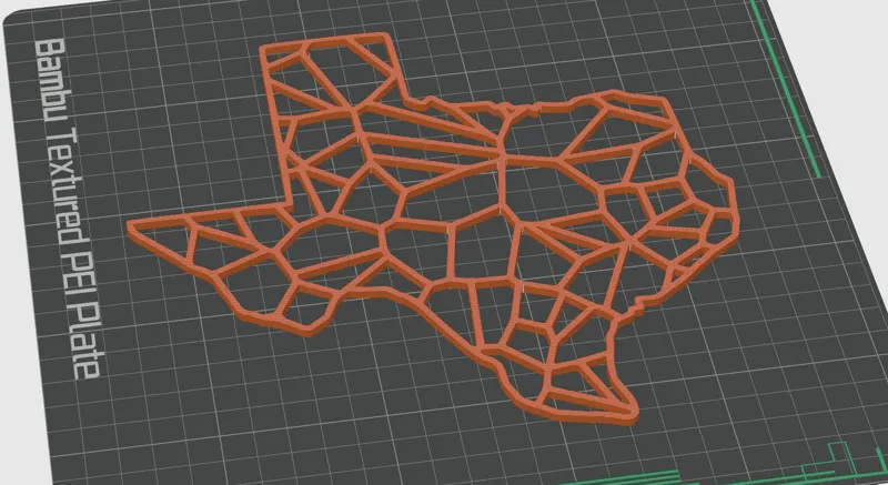 Texas Shaped Voroni Artwork