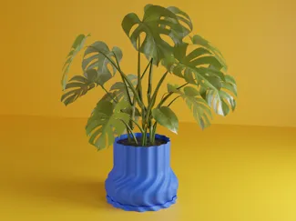 WaveForm Pot + Water Tray – Aesthetic & Strong