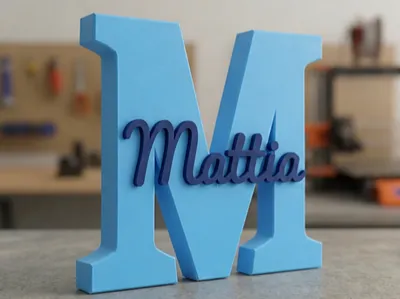 Mattia Letter M Two-Color Personalized Name