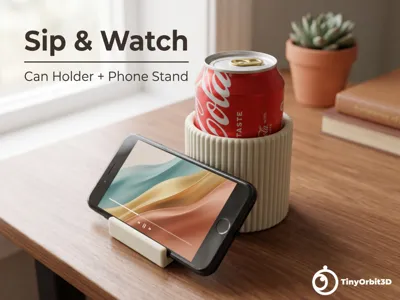Sip & Watch — 2-in-1 Can Holder + Phone Stand