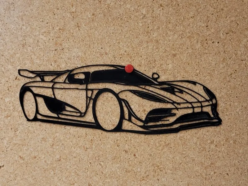 3D Printed Hypercar Outline Wall Art