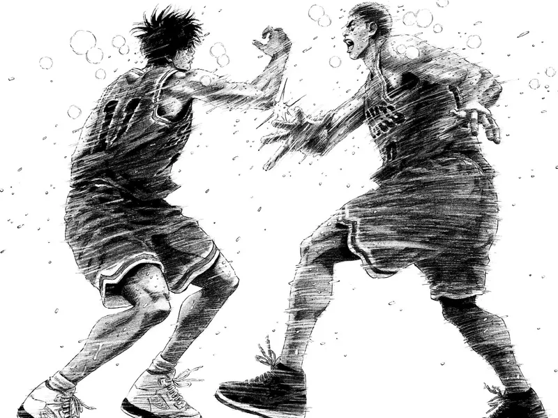 Hueforge Slam Dunk manga Rukawa Sakuragi 