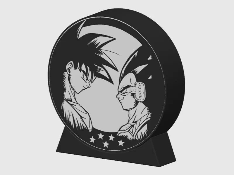 Goku & Vegeta B&W LIGHTBOX