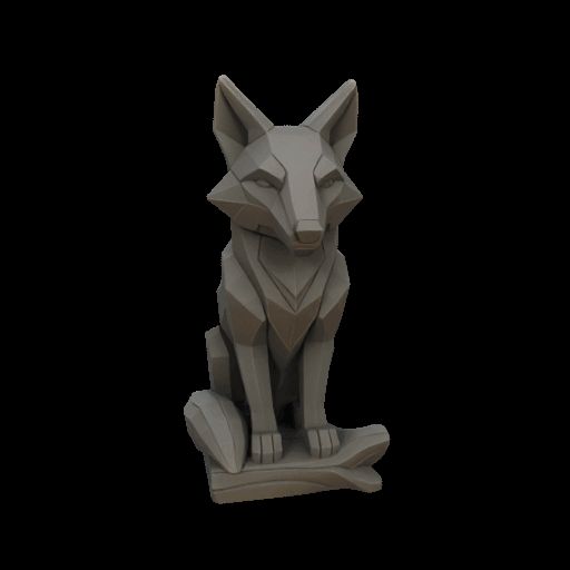 Statuette Renard  style low poly 