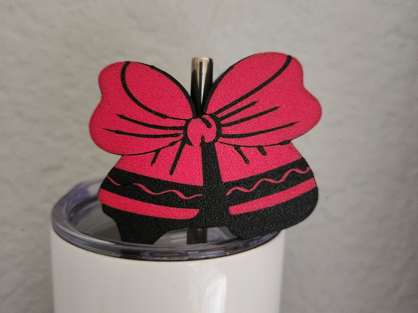 Pink Bow Stanley Cup Straw Topper