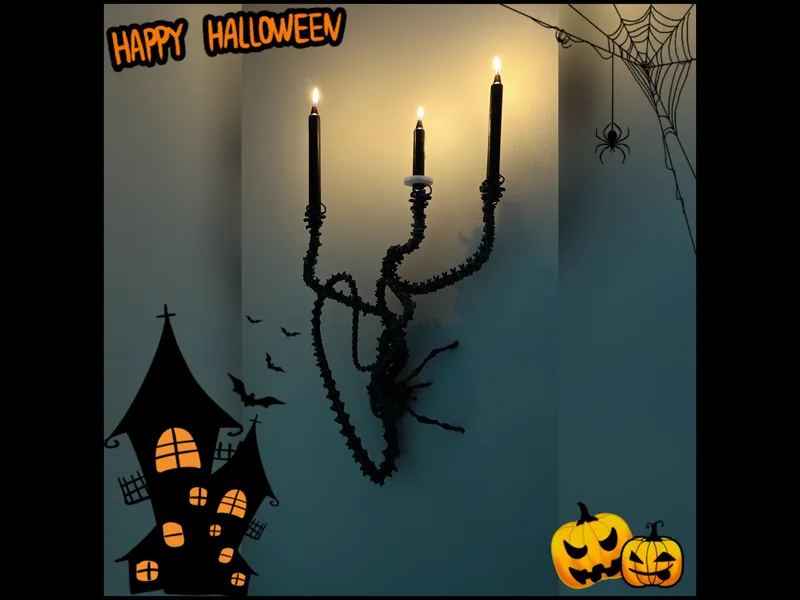 Disturbing candlestick made of spines
