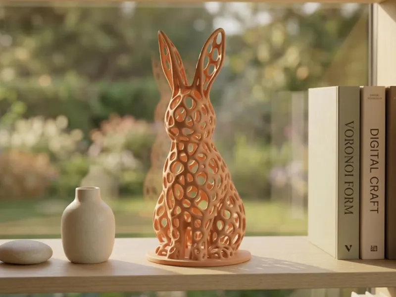 Voronoi Bunny: Large No Supports Modern Decor