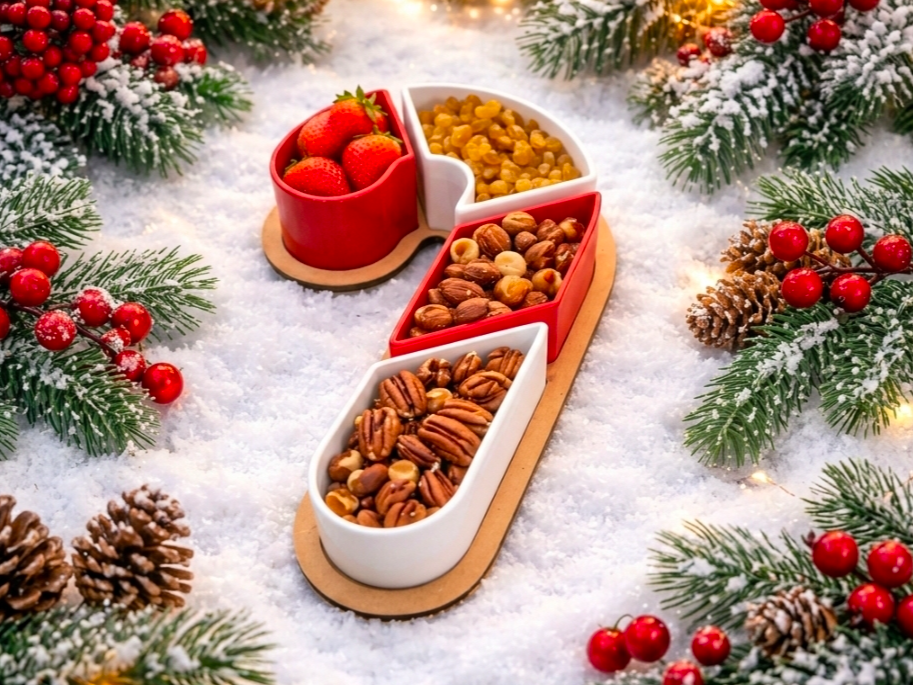 Candy Cane Christmas Bowl Snack Dish
