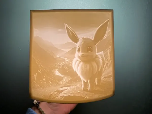 Lithophanie Évoli Pokémon