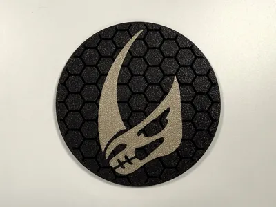 Mandalorian and Grogu Mudhorn Insignia Hex Coaster