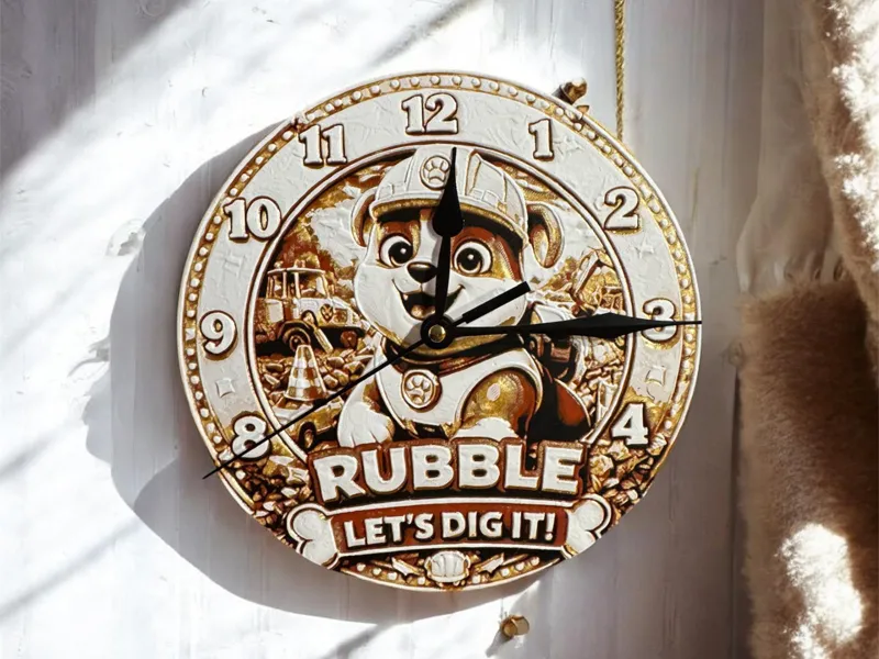 Paw Patrol Inspired RUBBLE Clock