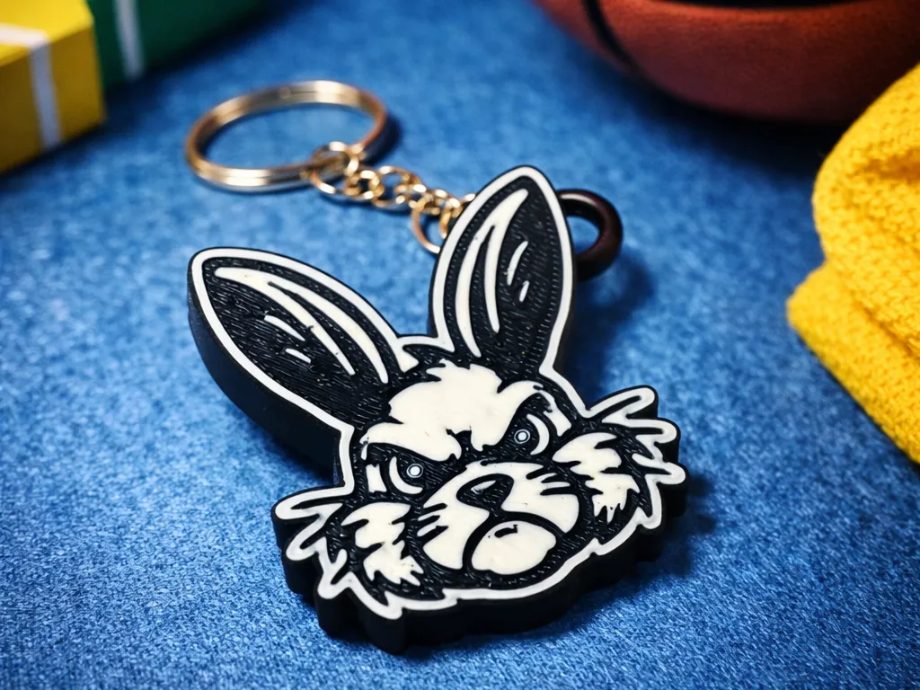 rabbit keychain - Free 3D Print Model - MakerWorld