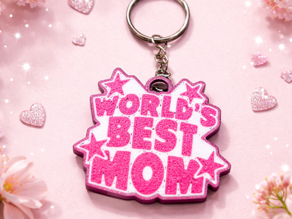 "World’s Best Mom” keychain