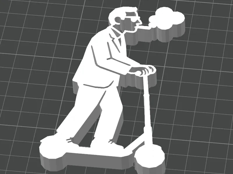 Man riding scooter smoking cigar