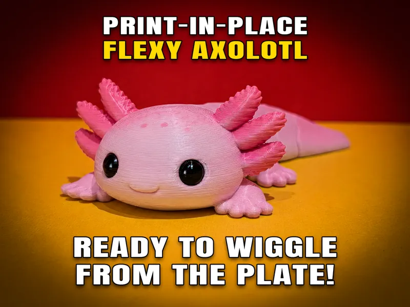 Cute Flexy Axolotl (Articulated Fidget Toy)