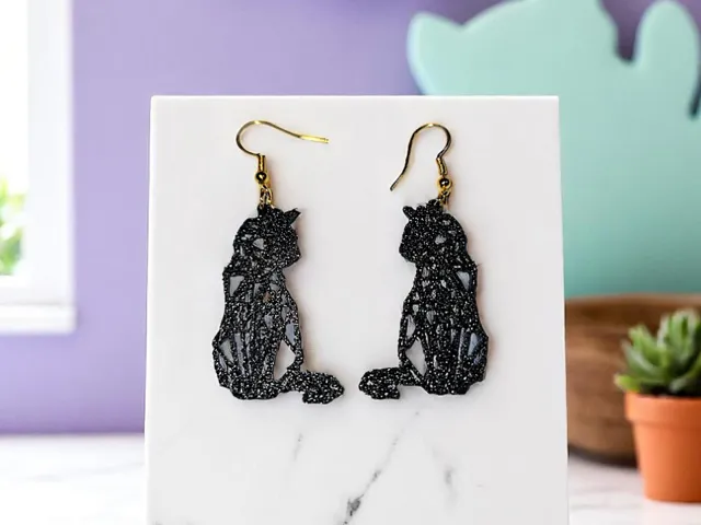 Poly cat earrings
