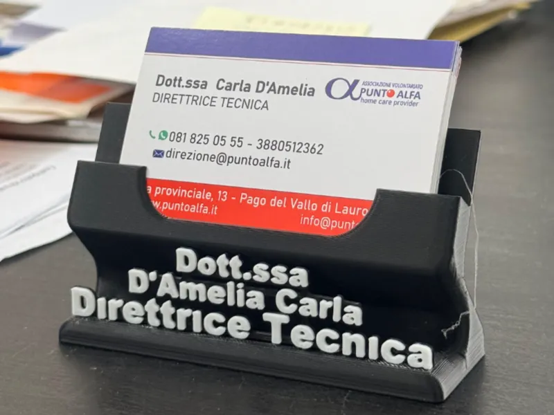 Porta Biglietti da Visita Nome Fluttuante 