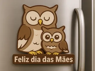 Owl Mom and child magnet