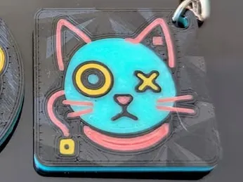 keychain - cat cyberpunk style