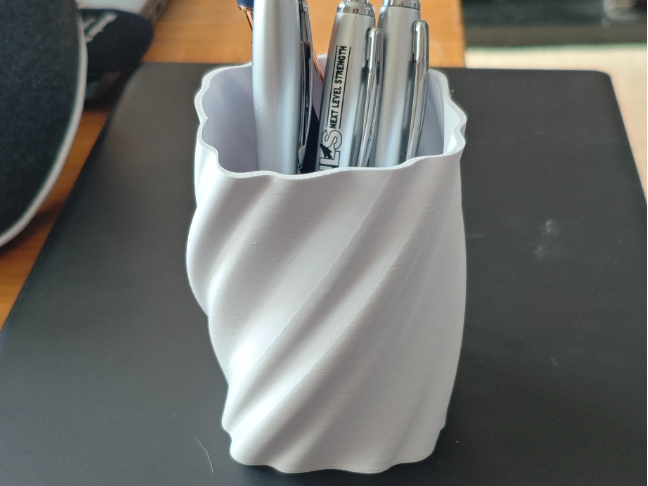 Twisted vase pen cup office desk tidy organiser
