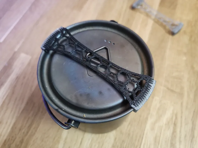Titanium pot lid fixer
