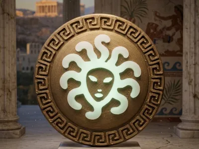 (Glow) Aegis, Athena shield & Medusa Head 