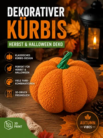 Modelo para impresión 3D: Dekorativer Kürbis – Herbst & Halloween Deko — vista de referencia 2