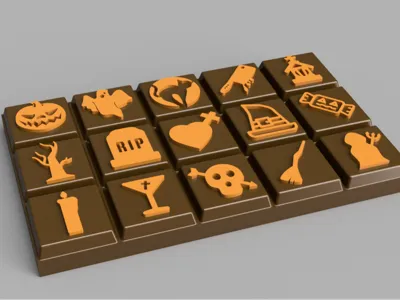 Halloween Chocolate Bar for Silicone Mold