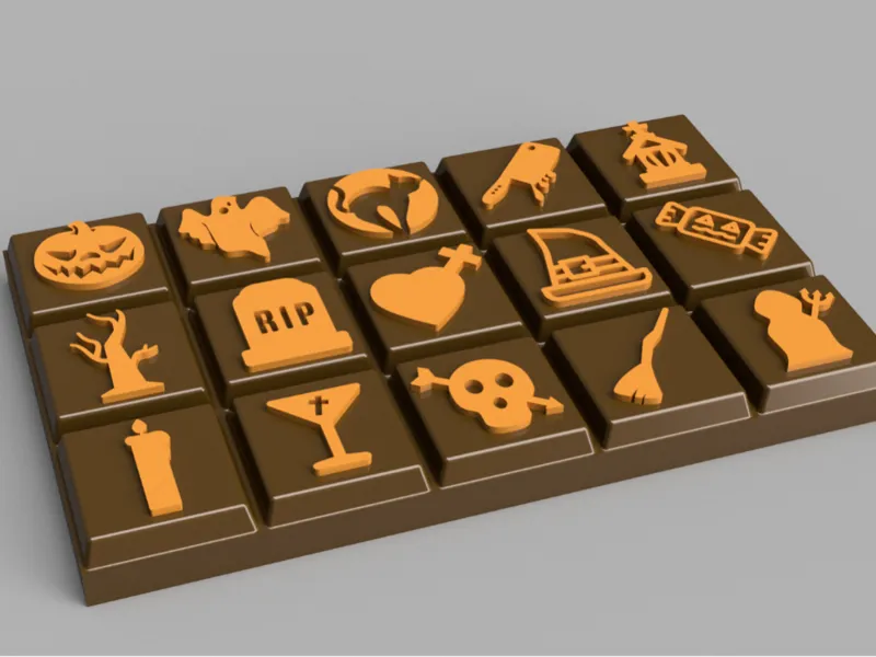 Halloween Chocolate Bar for Silicone Mold
