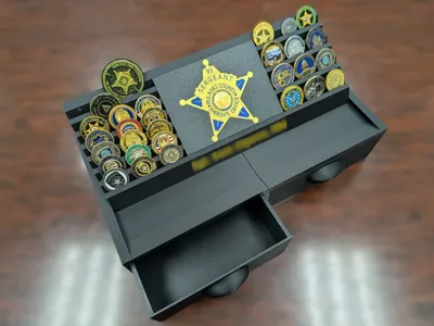 Challenge Coin Stand - Drawers
