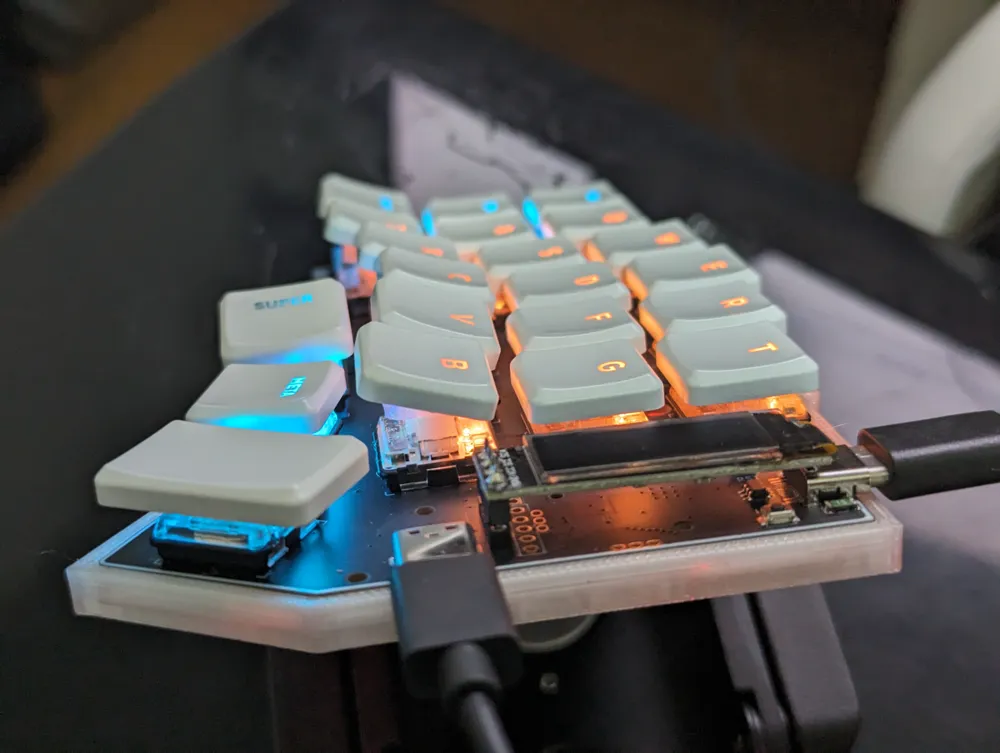 Ergonomic corne keyboard custom case, mount and choc key tilts by aaron