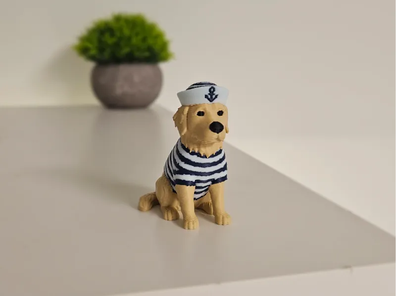 Cute Golden Retriever Sailor Figurine - MultiColor