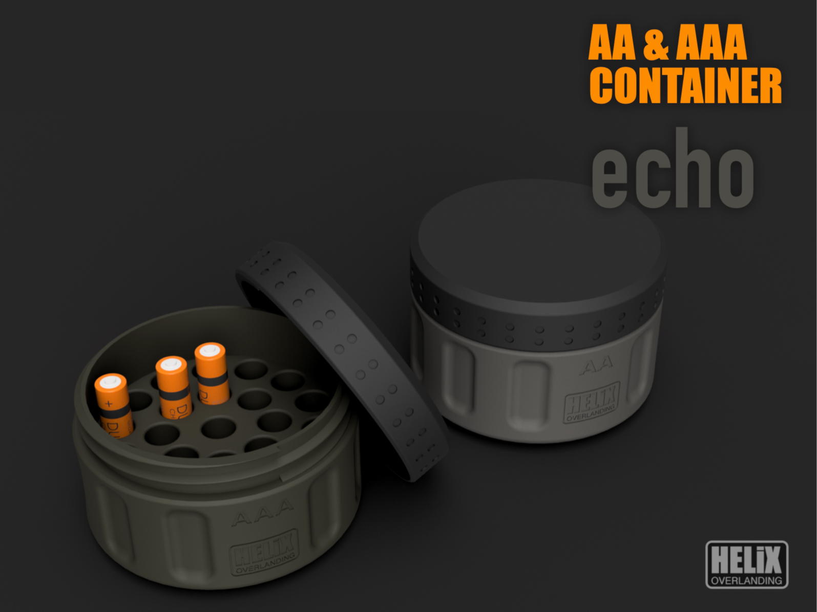 AA & AAA Battery Vault – rugged  Screw-Top Edition